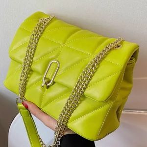 Lime Green Neon Crossbody Quilted Shoulder Mini Bag